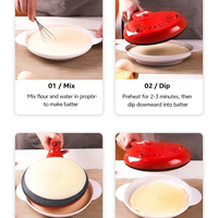 Crêpière électrique compacte antiadhésive à plaque incurvée et à poignée longue, facile à démouler, pour la cuisine domestique
