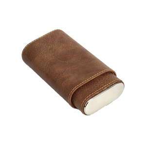 Produttore di vendita calda custodia per sigari in pelle sintetica cedro all'interno custodia per sigari portatile con logo personalizzato portasigari in pelle portatile - Product Image 3