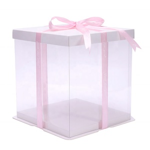 Customized Food Grade PET Plastic Packaging <b>Box</b> Square Transparent With Lid Cake <b>Box</b> - Product Image 1