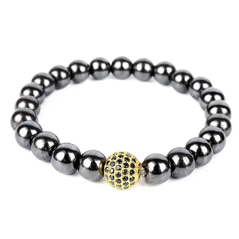 Thời Trang Hematite Hạt Vòng Đeo Tay 8 Mm Cho Phụ Nữ Bán Buôn N203079