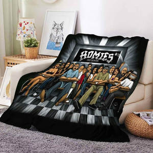 Manta Lil Homies Hip Hop Bro Lowrider Chicano Mexican West Coast, Decoración para Habitación, Manta de Franela para Sofá - Product Image 1