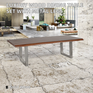 Luxury Solid Wood Dining <b>Table</b> Set Extendable Home Office Furniture with Wood <b>Legs</b> for Kitchen Outdoor Use From India - Product Image 2