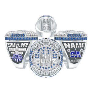 Bagues de championnat de sport en métal émaillé et doré avec logo personnalisé personnalisé - Product Image 2