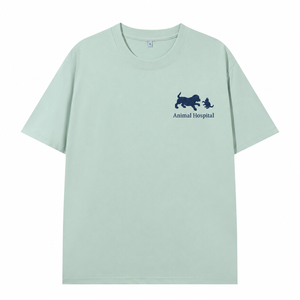 T-shirt personnalisé brodé pour hôpital vétérinaire avec logo silhouette chien et chat pour uniforme du personnel <span class=keywords><strong>de</strong></span> clinique vétérinaire - Product Image 4