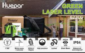 Huepar haz verde Cruz <span class=keywords><strong>nivel</strong></span> láser 360 grados Horizontal dos líneas verticales más Plumb <span class=keywords><strong>punto</strong></span> autonivelante alineación Multi línea - Product Image 2