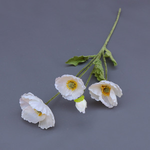 QSLHC806 Bán Buôn Silk <span class=keywords><strong>Poppy</strong></span> 4 Người Đứng Đầu Nhân Tạo Hoa Thân Dài - Product Image 5