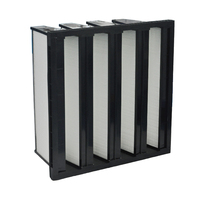 Filtro de Aire V-Bank de Alta Eficiencia con Marco de ABS, HEPA H13 F8 para Sistemas HVAC, Filtración de Ventilación para Cuartos Limpios Industriales