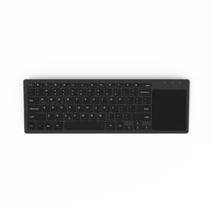 Aikun ax8005 teclado sem fio recarregável, com teclas silenciosas e touch pad, auto economia de energia, interruptor de tesoura