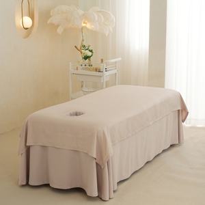 Protecteur de couverture de lit en coton doux pour canapé SPA de <span class=keywords><strong>massage</strong></span> de salon personnalisé avec trou d'haleine pour le visage (bleu) - Product Image 4