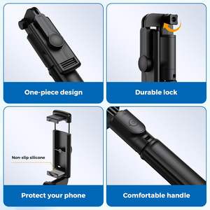 Trépied perche à selfie R1S avec lumière d'appoint, design pliable, support de téléphone portable sans fil pour télécommande - Portable - Product Image 5