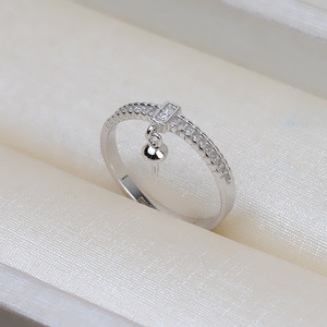 Bague ajustable en argent S925 pour femme, accessoires personnalisés en perles DIY, bague ouverte, composants de bijoux - Product Image 3