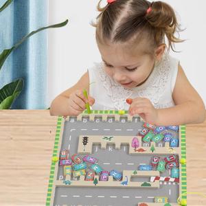 Jeu d'activités d'apprentissage des lettres ABC sur planche en bois Montessori, lot de jeux, labyrinthe de couleurs et de nombres - Product Image 1