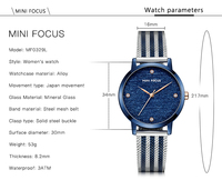 Montre-bracelet pour femme avec cadran scintillant, index en cristal, aiguilles en forme de feuille et bracelet en maille bicolore