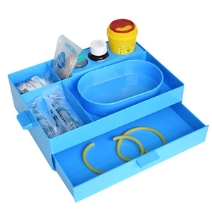 Plateaux de pansements en plastique stériles pour perfusion, boîtes de rangement pour la gestion des 6S, chariot d'hôpital pour les articles de traitement et de soins - Product Image 1