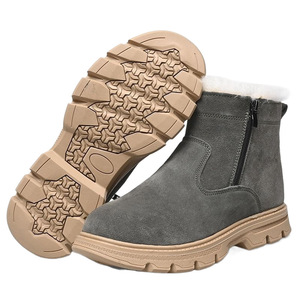 Men's Winter Snow <b>Boots</b> Extra Thick Wool Lined Mid Heel Warm Outdoor Shoes Solid Color Front <b>Laces</b> - Product Image 5