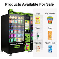 Distributeurs automatiques de boissons et de collations 24h/24, avec paiement par pièces, carte de crédit et espèces