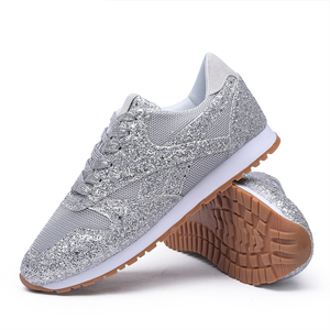 Nouvelle mode femmes paillettes sans nom marque chaussures baskets sport 2025 plat marche décontracté usine Jinjiang Chaussures usine - Product Image 4