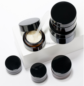 Frasco <span class=keywords><strong>de</strong></span> cristal con tapa negra para cosméticos, frasco vacío <span class=keywords><strong>de</strong></span> cristal con impresión personalizada, crema ámbar, gel para el pelo, 5g, 10g, 15g, 20g, 30g, 50g, 100g - Product Image 6