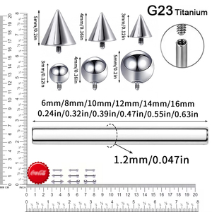 G23 Titanium Tongue <strong>Piercing</strong> Internally Thread Nipple Barbell Lengua <strong>Piercing</strong> Earring Helix Tragus Body Jewelry <strong>Retainer</strong> - Product Image 5