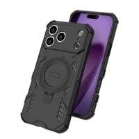 Coque de protection intégrale avec anneau magnétique intégré en TPU+PC anti-rayures pour iPhone 17 Air Pro Max