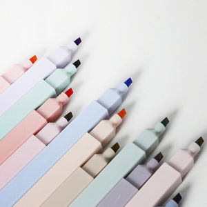 Stylo marqueur carré personnalisé avec logo pour enfants, pointe oblique, surligneur en plastique, emballage en lot, vente en gros - Product Image 1