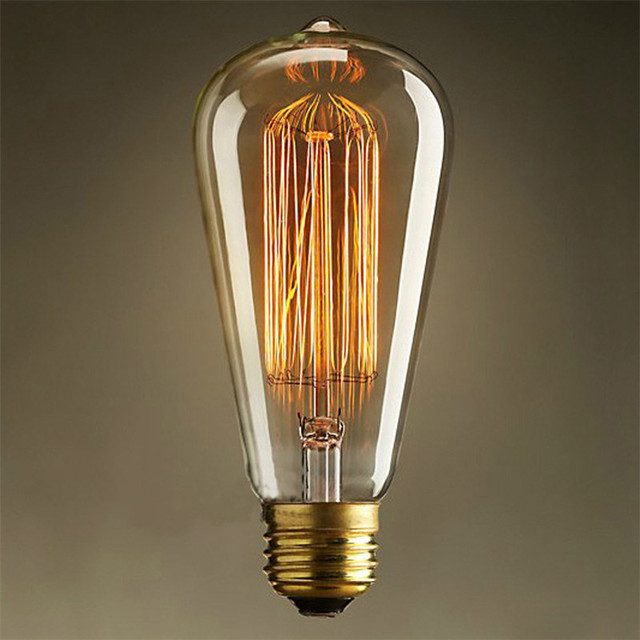 CE ROHS 40W Warm White Vintage Edison E27 Retro ST64 Incandescent 220v Filament Light Bulbs for EU US UK AU Market
