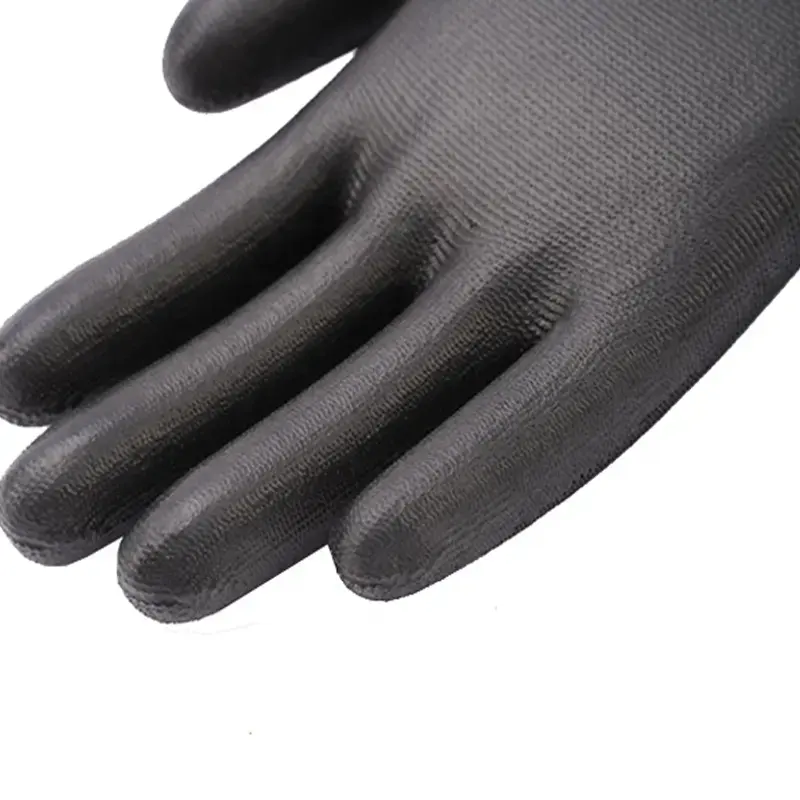 Beaux gants de travail de sécurité en nylon pu noir