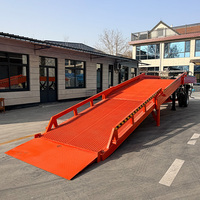 Niveleur de quai articulé hydraulique réglable à trois points, 6 tonnes, 10 tonnes, remorquable, fixe ou mobile, pour rampe de chargement de conteneurs