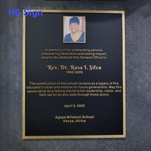 Мемориальная табличка для надгробия, готовая к отправке, с индивидуальной наружной окраской, анодированием, УФ-печатью, латунные и бронзовые таблички для кладбищ - Product Image 6