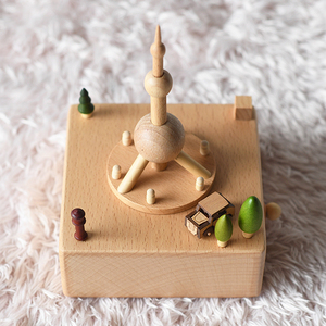 Các Oriental ngọc trai tháp thủ công bằng gỗ có ý nghĩa lưu niệm sồi âm nhạc hộp cho trẻ em Quà tặng - Product Image 2