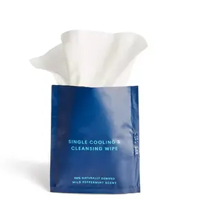 Custom Single Packed Ice Cleansing Tissues Organic Fresh Peppermint Scent Cool Wet Wipes