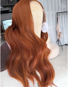 Parrucca 13x6 HD Lace Front in Capelli Umani Vergini Non Trattati al 100% Rosso <span class=keywords><strong>Rame</strong></span> Marrone per Donna, Pre-Piumata, Senza Colla, Ingrosso per Feste - Product Image 2