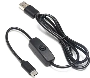 3A USB a tipo C cable interruptor de alimentación cable 4B cargador de teléfono de carga rápida con interruptor