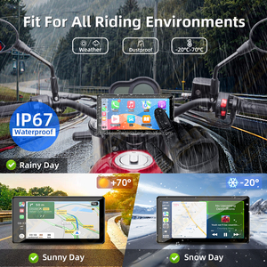 Grandnavi 6.6inch không thấm nước không dây Carplay Android tự động xe máy Hiển thị màn hình cảm ứng BT cuộc gọi <span class=keywords><strong>TPMS</strong></span> hỗ trợ DVR - Product Image 4