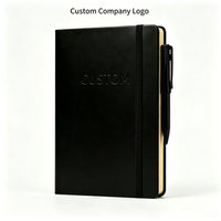 Carnet de notes d'affaires personnalisé avec logo, pages à bords dorés, couverture rigide, journal exécutif, cadeau