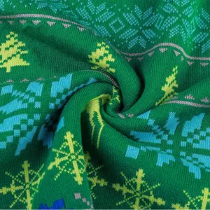 Suéter de Navidad feo personalizado familiar tejido Jacquard de alta calidad con cuello redondo unisex