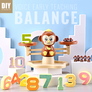 Balance numérique AiJH Dinosaure et Singe – Matériel d'apprentissage sensoriel préscolaire, jouets éducatifs mathématiques - Product Image 1