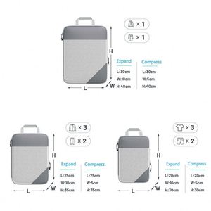 Luxury Expandable Travel Luggage Organizers 6-Pieces Clothing <b>Compression</b> Packing Cubes Pouch <b>Bags</b> - Product Image 2