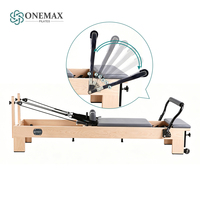 Reformer Pilates Onemax en bois d'érable robuste avec système de ressorts à force variable 1,2 m – Machine professionnelle d'étirement Pilates