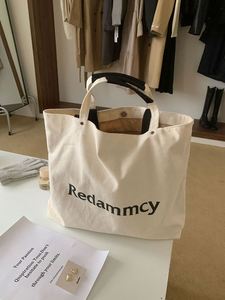 Eco-friendly <b>Canvas</b> Tote <b>Bag</b> with Letter Print <b>Large</b> Capacity Reusable Shoulder Shopping <b>Bag</b> for Women - Product Image 2