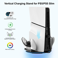 Support de Charge Vertical Honcam PS5 Pro RVB avec Station de Recharge Manette Edge pour Sony PlayStation 5 Pro PS5 Slim DualSense