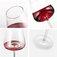 Verres à vin rouge bordeaux Lakotto Light Luxurious Black Tie, en cristal fait main, écologiques, style américain moderne, logo personnalisé