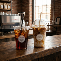 Gobelets en plastique de qualité industrielle pour lignes de remplissage haute vitesse et distribution de boissons à grande échelle, idéaux pour la restauration professionnelle