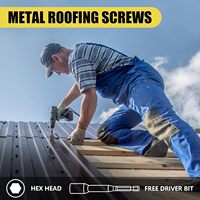 JEGONFRI 300 pièces # 10 x 1 Vis autoperceuses à tête hexagonale noire en acier allié pour toiture avec rondelle EPDM, pour bois et tôle, modèle WG-3774
