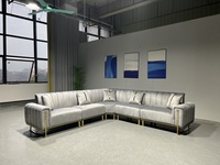 PZCN HOME Ensemble de canapé-lit moderne 1+1+3+3, en tissu velours, style nordique de luxe, canapé modulable pour salon