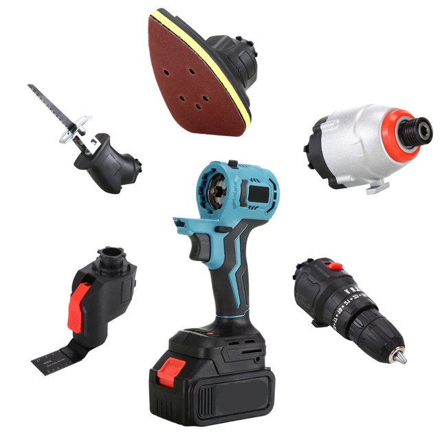 21V Brushless Cordless Power Tool Combo Kit 5 in 1 Impact Wrench Hammer Drill Angle Grinder Recip Saw 2 Battery Wireless Tools