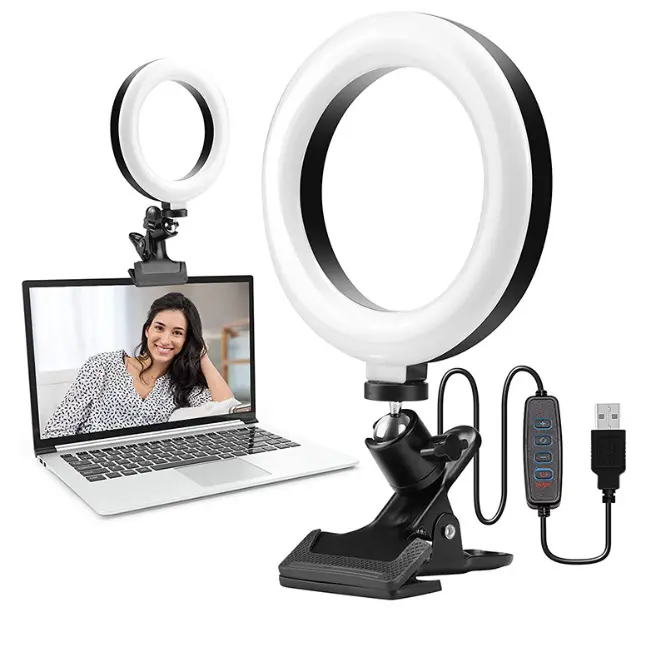 Offre Spéciale 6 pouces haute qualité anneau lumineux 360 rotation Selfie anneau lumière LED photographie anneau lumineux