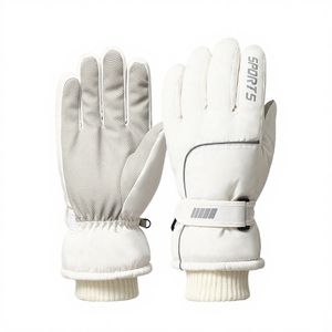 2024 Fashion Waterproof Windproof Colorful Winter Snow Keep Warm Women's Polyester Full Finger Zipper Closure Ski Gloves - Product Image 4