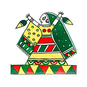 Peinture artisanale sur toile 3D Madhubani du Bihar, art populaire traditionnel de Mithila, décoration murale - Product Image 1