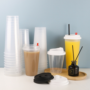 Transparent Plastic Bucket Disposable PP Plastic Y Cups With Lids For Milk Tea Bubble Tea Supply 12oz 16oz 20oz